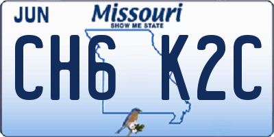 MO license plate CH6K2C