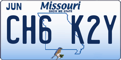 MO license plate CH6K2Y