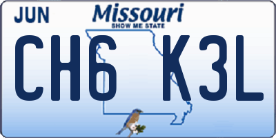 MO license plate CH6K3L