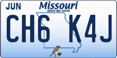 MO license plate CH6K4J
