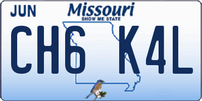 MO license plate CH6K4L