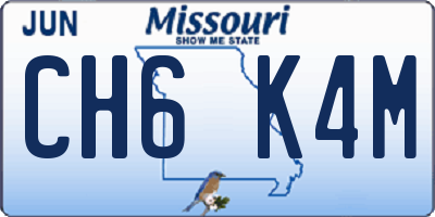 MO license plate CH6K4M