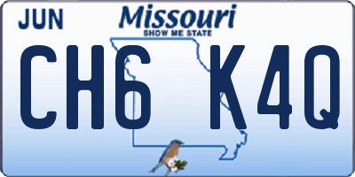 MO license plate CH6K4Q