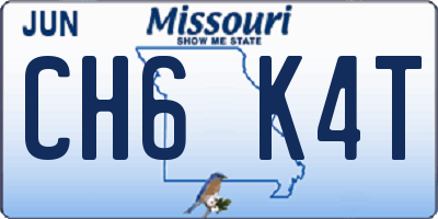 MO license plate CH6K4T