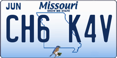 MO license plate CH6K4V
