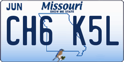 MO license plate CH6K5L