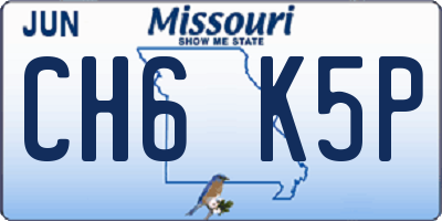 MO license plate CH6K5P
