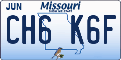 MO license plate CH6K6F