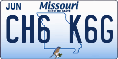 MO license plate CH6K6G