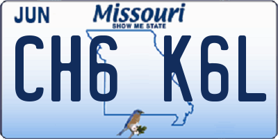 MO license plate CH6K6L
