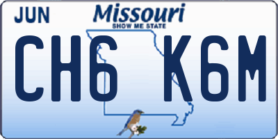 MO license plate CH6K6M