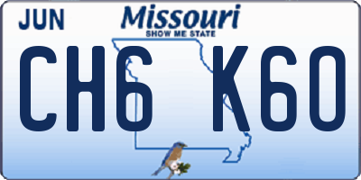 MO license plate CH6K6O