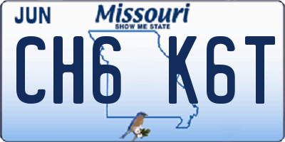 MO license plate CH6K6T
