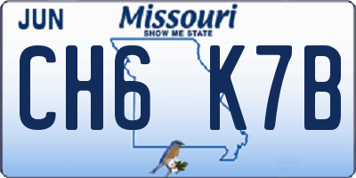 MO license plate CH6K7B