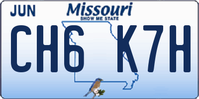 MO license plate CH6K7H