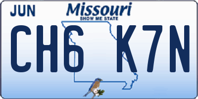 MO license plate CH6K7N
