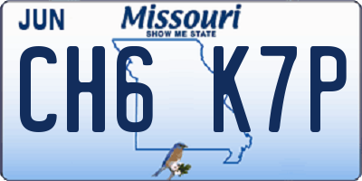 MO license plate CH6K7P