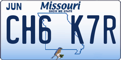 MO license plate CH6K7R