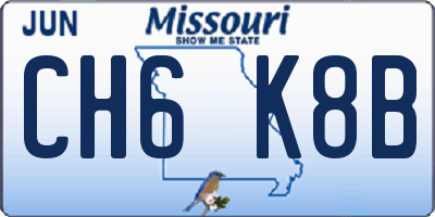 MO license plate CH6K8B