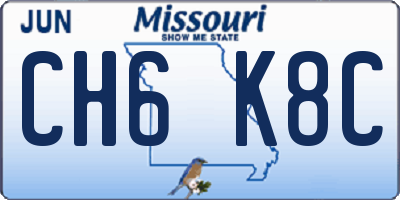 MO license plate CH6K8C
