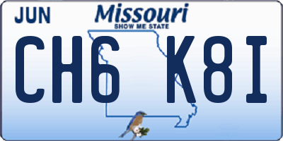 MO license plate CH6K8I