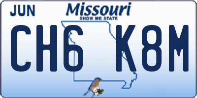 MO license plate CH6K8M
