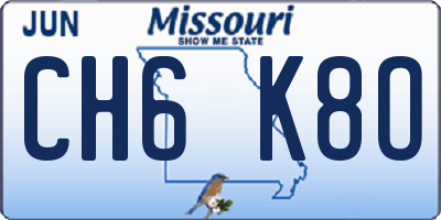 MO license plate CH6K8O