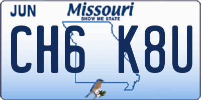 MO license plate CH6K8U