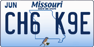 MO license plate CH6K9E