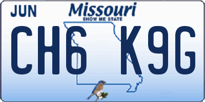 MO license plate CH6K9G