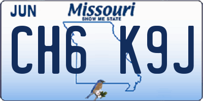 MO license plate CH6K9J