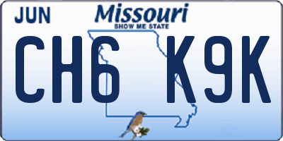 MO license plate CH6K9K