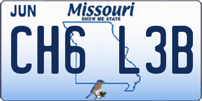 MO license plate CH6L3B