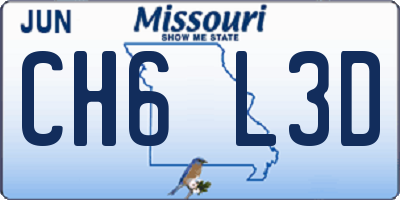 MO license plate CH6L3D