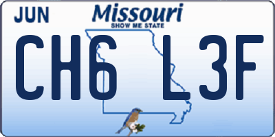 MO license plate CH6L3F