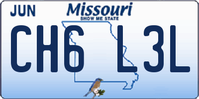 MO license plate CH6L3L