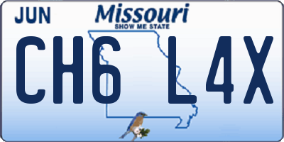 MO license plate CH6L4X