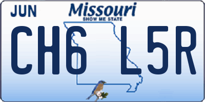 MO license plate CH6L5R