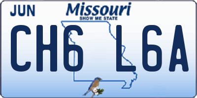 MO license plate CH6L6A