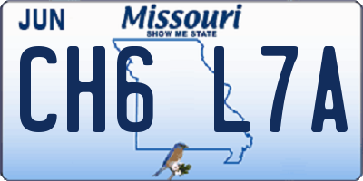 MO license plate CH6L7A