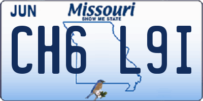 MO license plate CH6L9I
