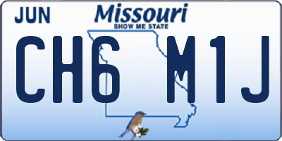 MO license plate CH6M1J