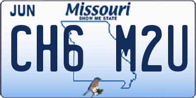MO license plate CH6M2U