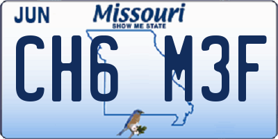 MO license plate CH6M3F