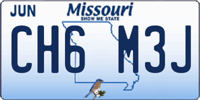 MO license plate CH6M3J