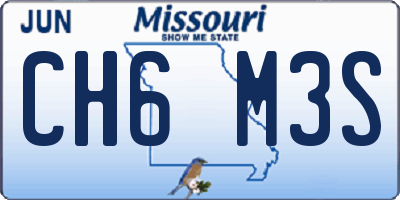 MO license plate CH6M3S