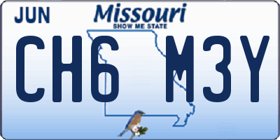 MO license plate CH6M3Y