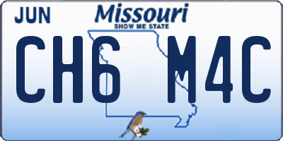 MO license plate CH6M4C