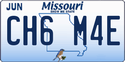 MO license plate CH6M4E