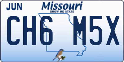 MO license plate CH6M5X